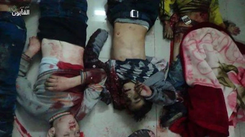 الأسد يتابع هوسه بقتل الأطفال:استشهاد 15طفلاً بقصف على مدرسة