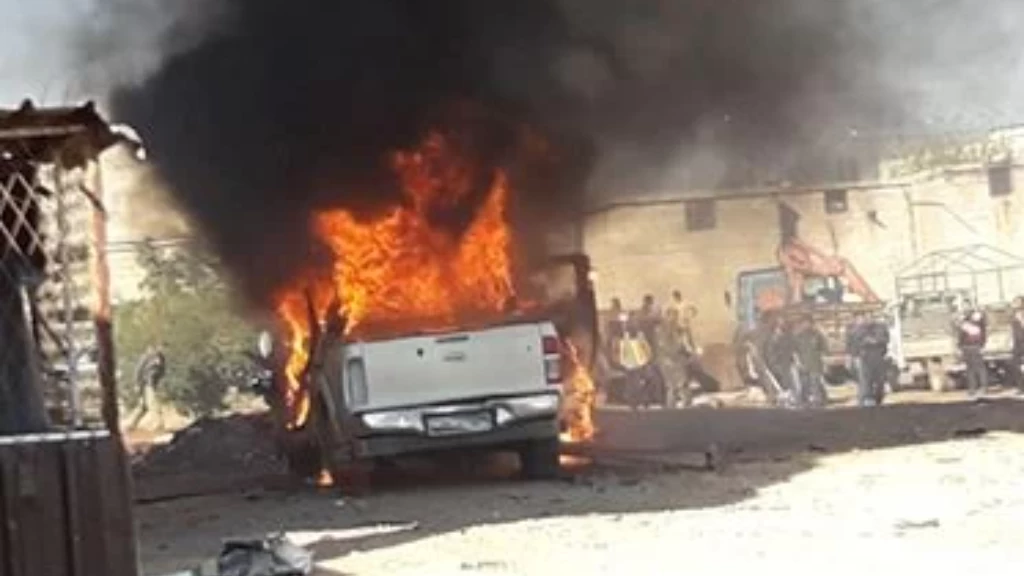 تفجير يهز الشمال.. استهداف سيارة شحن تركية بمركز مدينة إعزاز (فيديو)