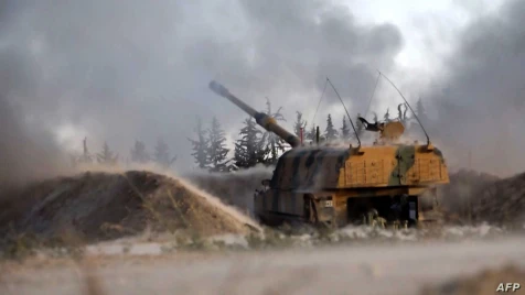 الجيش التركي يقصف مواقع لميليشيات أسد وقسد رداً على مقتل أحد جنوده