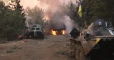 بالفيديو.. شاهد لحظة تدمير رتل دبابات روسية ومقتل مجموعة كاملة من الجنود