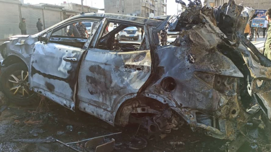 شاهد.. انفجار سيارة قيادي بميليشيا قسد وسط منبج في حلب