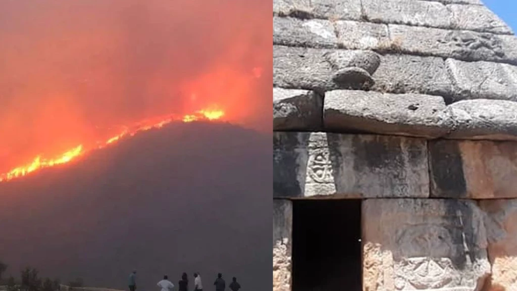 حريق يتسبب باكتشاف أثري روماني غرب حماة وحكومة أسد لا تعلم (صور)