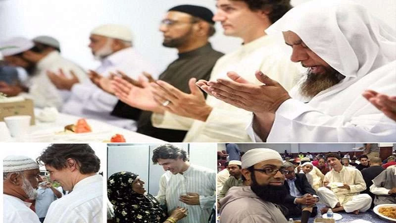 شاهد .. رئيس وزراء كندا يصلي المغرب مع المسلمين (فيديو + صور)