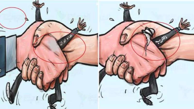 قناة "العالم" تسرق كاريكاتير للفنان عماد حجاج وتشوّه محتواه!