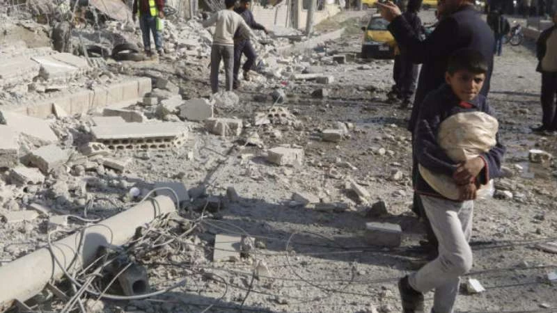 طائرات التحالف الدولي ترتكب مجزرة في مدينة الرقة