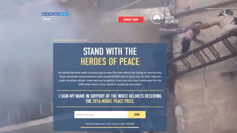 حملات لدعم "الخوذ البيضاء".. 250 ألف توقيع لنيل جائزة "نوبل"