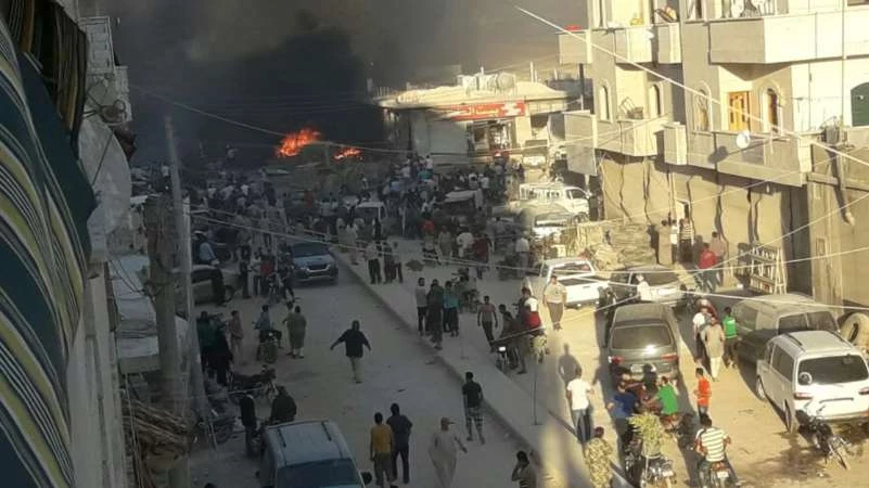 عشرات الشهداء والجرحى بانفجار مفخخة في بلدة الدانا بريف إدلب
