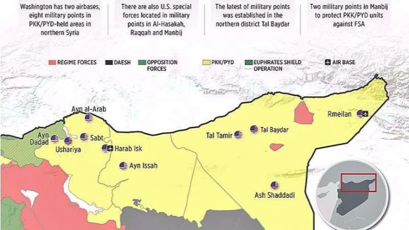 أنقرة تنفي علاقتها بالكشف عن مواقع القوات الأمريكية في سوريا