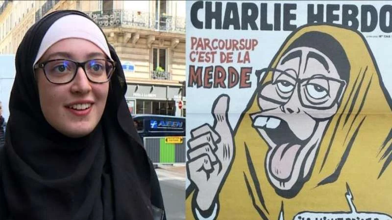 رسم عنصري لـ "شارلي إيبدو" يسخر من حجاب الفرنسية (مريم بوجيتو) 