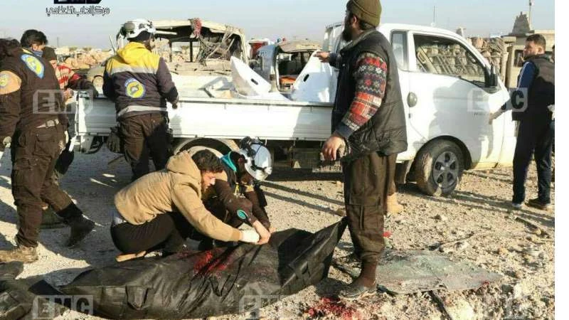 مجزرة جديدة يرتكبها طيران الاحتلال الروسي في إدلب