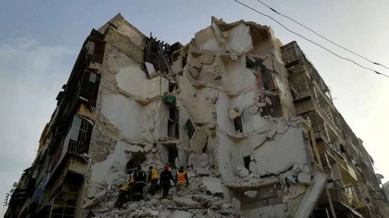 انهيار مبانٍ سكنية في جرمانا بدمشق (صور)