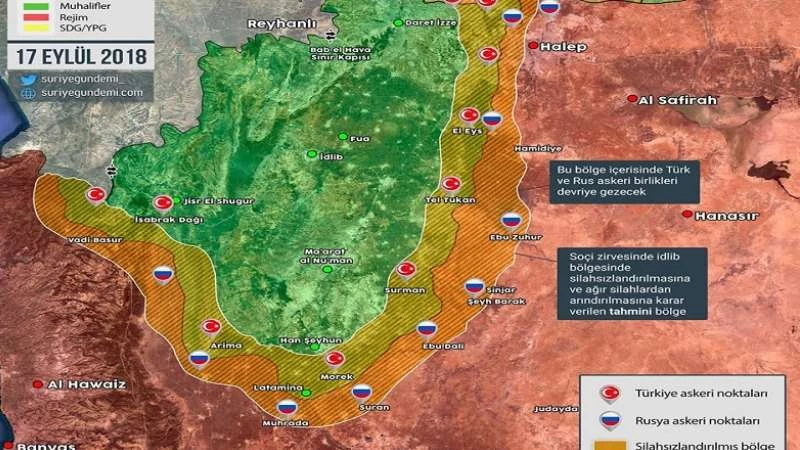 تفاصيل المنطقة "العازلة" التي اتفق عليها بوتين وأردوغان في إدلب