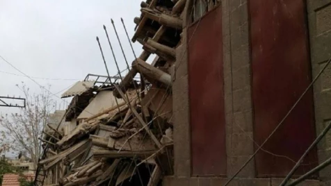 انهيار منزل في دمشق القديمة (صور)