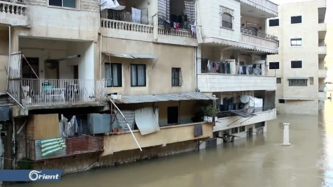فيضان نهر العاصي يغرق عدداً من منازل وبساتين دركوش