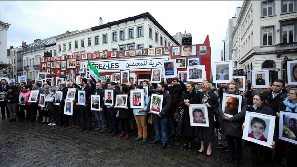 مظاهرة في بروكسل من أجل المعتقلين والمفقودين في سوريا