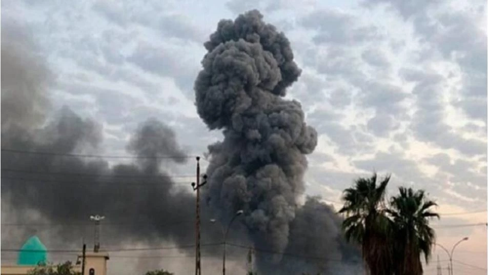 حريق في مخزن عتاد للحشد العشائري في العراق 