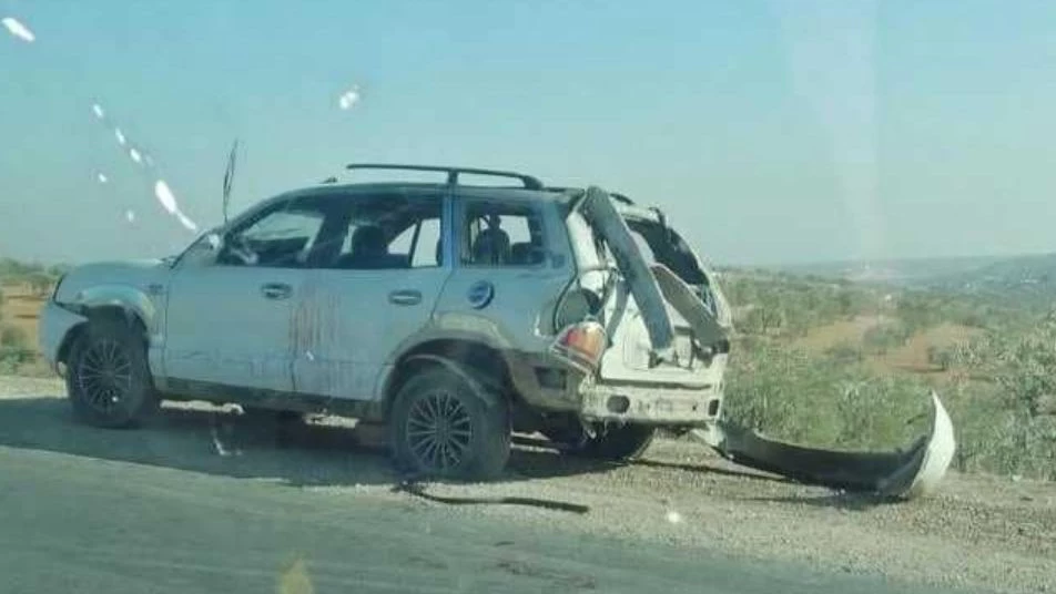 سيارة مستهدفة من طيران التحالف الدولي في إدلب