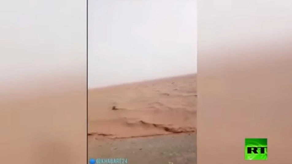 مثير للدهشة.. صحراء قاحلة تحولت إلى بحيرة كبيرة في إيران (فيديو)