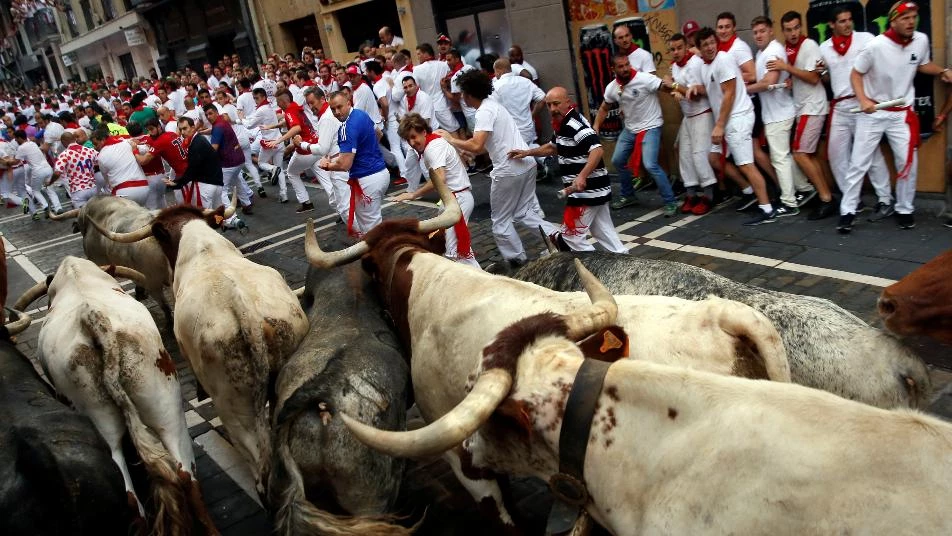  جرحى بمهرجان مطاردة الثيران في إسبانيا
