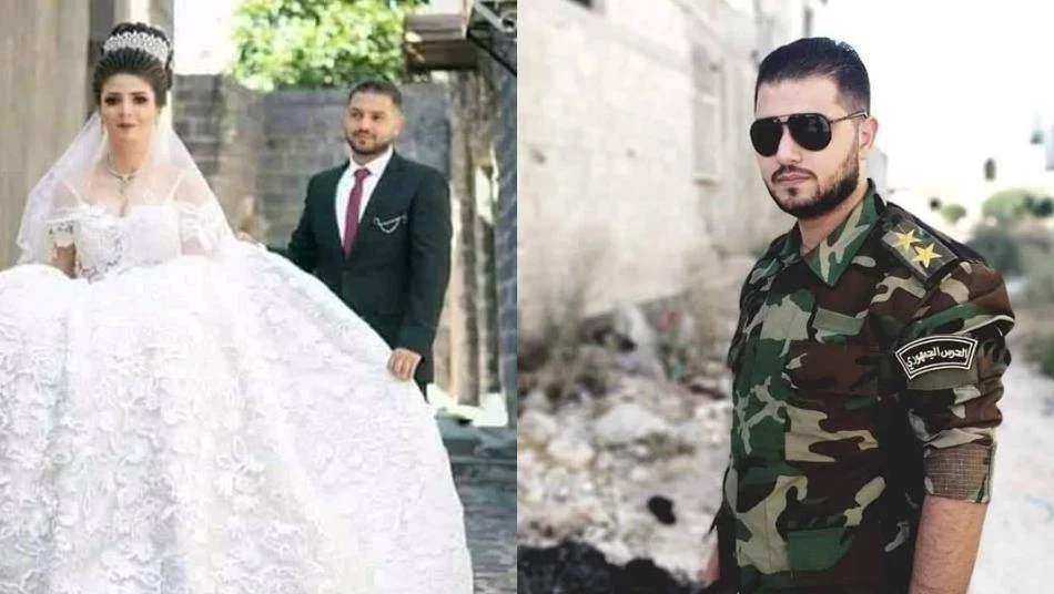 بعد زفافه بأسبوعين.. ضابط بالحرس الجمهوري يعود إلى عروسه بنعش من إدلب (صور)