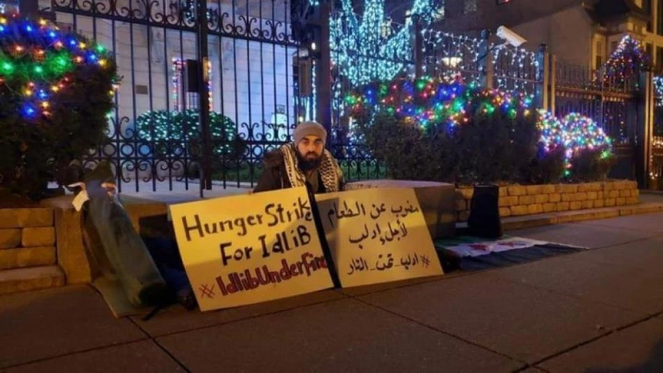 Syrian goes on hunger strike in front of Russian ambassador's residence in Washington