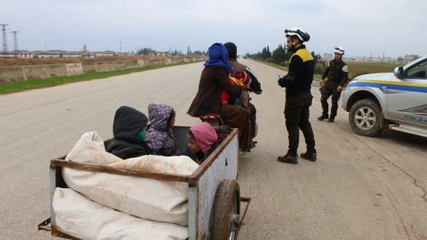 Civilians flee Russian-Assad offensive in Aleppo countryside