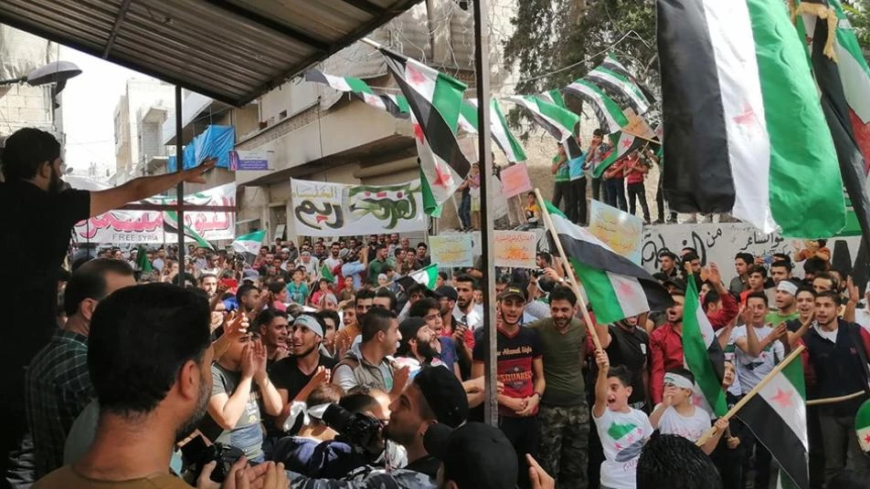 Thousands protest against Assad regime in Syria's Idlib