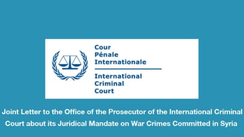 Syrian NGOs send Joint letter ICC on war crimes committed in Syria