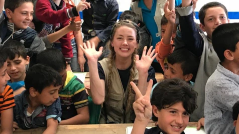 Amber Heard shares stories about her Syrian relief work in Chicago