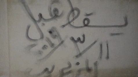 Anti-Assad slogans written on walls in Daraa countryside