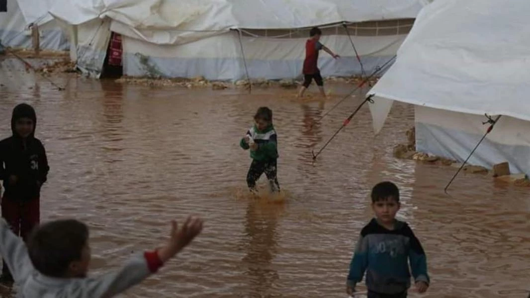 Rainstorm displaces hundreds of Syrian IDP families