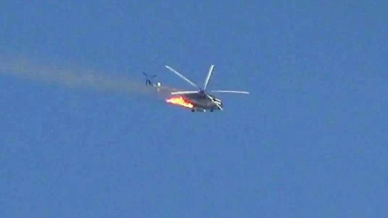 A regime forces’ helicopter shot down in Rural Damascus