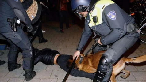 Dutch police hunt, disperse Turkish protesters with K-9 dogs