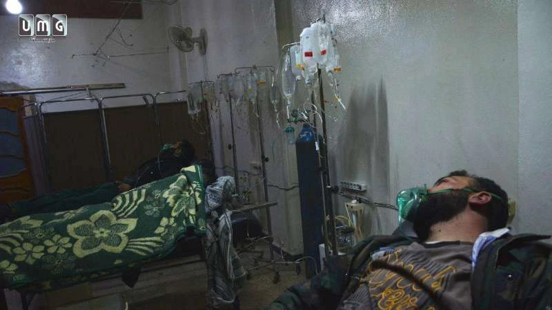 Civilians suffer suffocation after Assad chlorine attack on Harasta