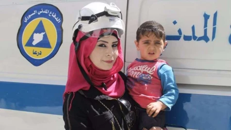 The woman in the white helmet: ‘I don’t want to be a spectator; I want to save lives’