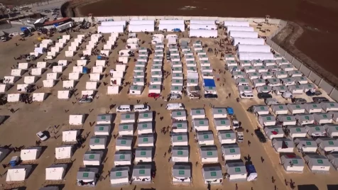 Drone footage shows grand scale of camps on Turkey-Syria border