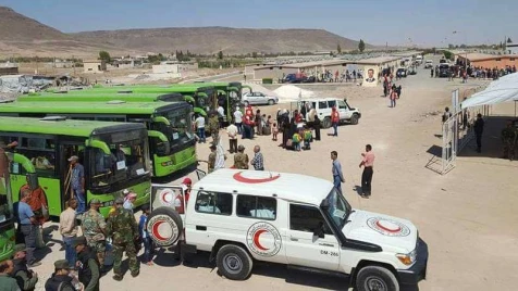Darayya displaced population leaves Mo’addamyya, reaches Harajalleh