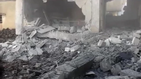 Aftermath of Assad jets’ bombing on Daraa’s al-Hrak